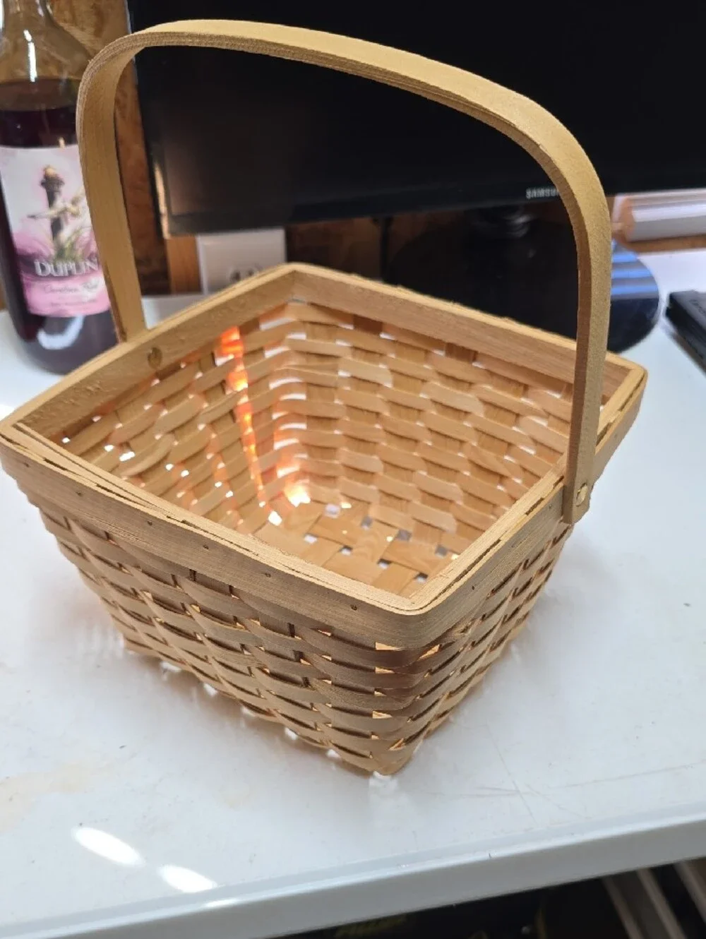 Woven Square Picnic Basket with Handle - Natural ( 226)